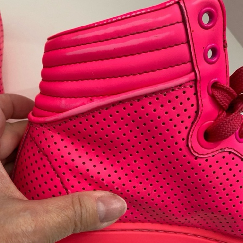 Gucci Mens Leather High Top Coda Hot Pink Sneakers GG on Tongue Size EU 38 US 8 - Picture 16 of 16